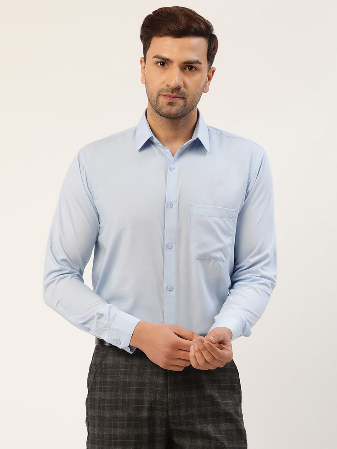

JAINISH Men Blue Classic Formal Shirt