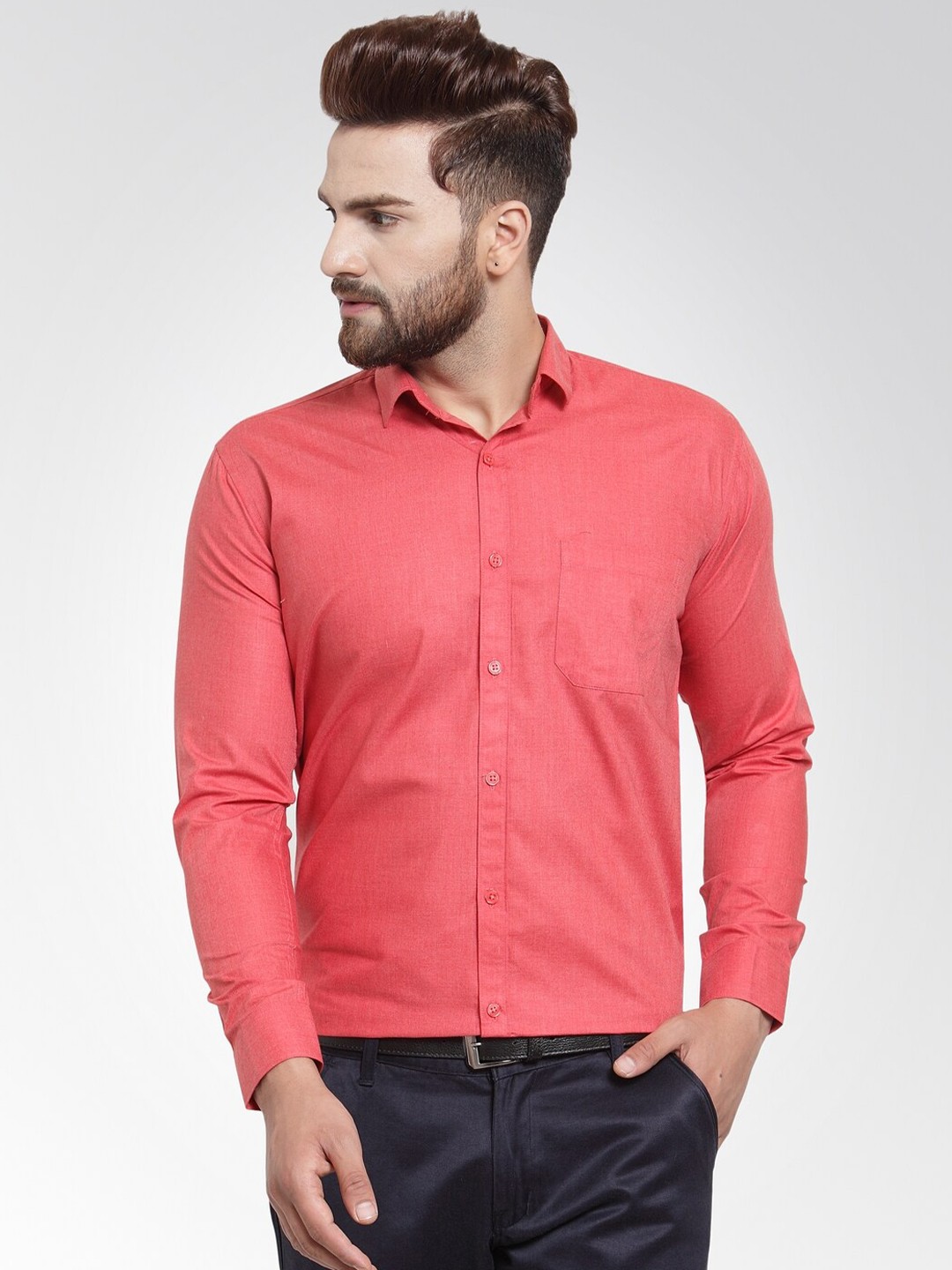 

JAINISH Men Red Classic Slim Fit Formal Shirt