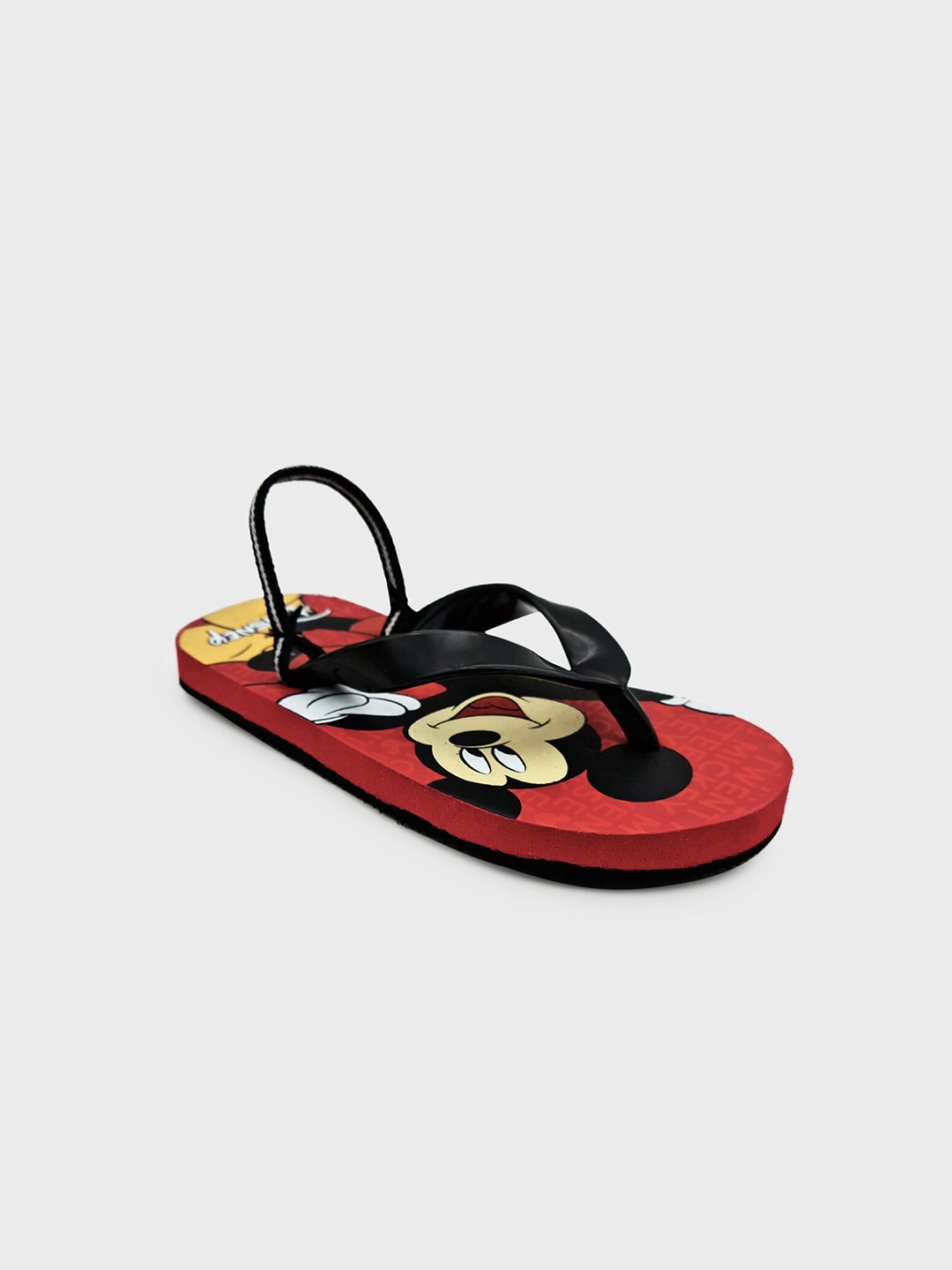

Kids Ville Boys Red & Black Mickey & Friends Printed Thong Flip Flops