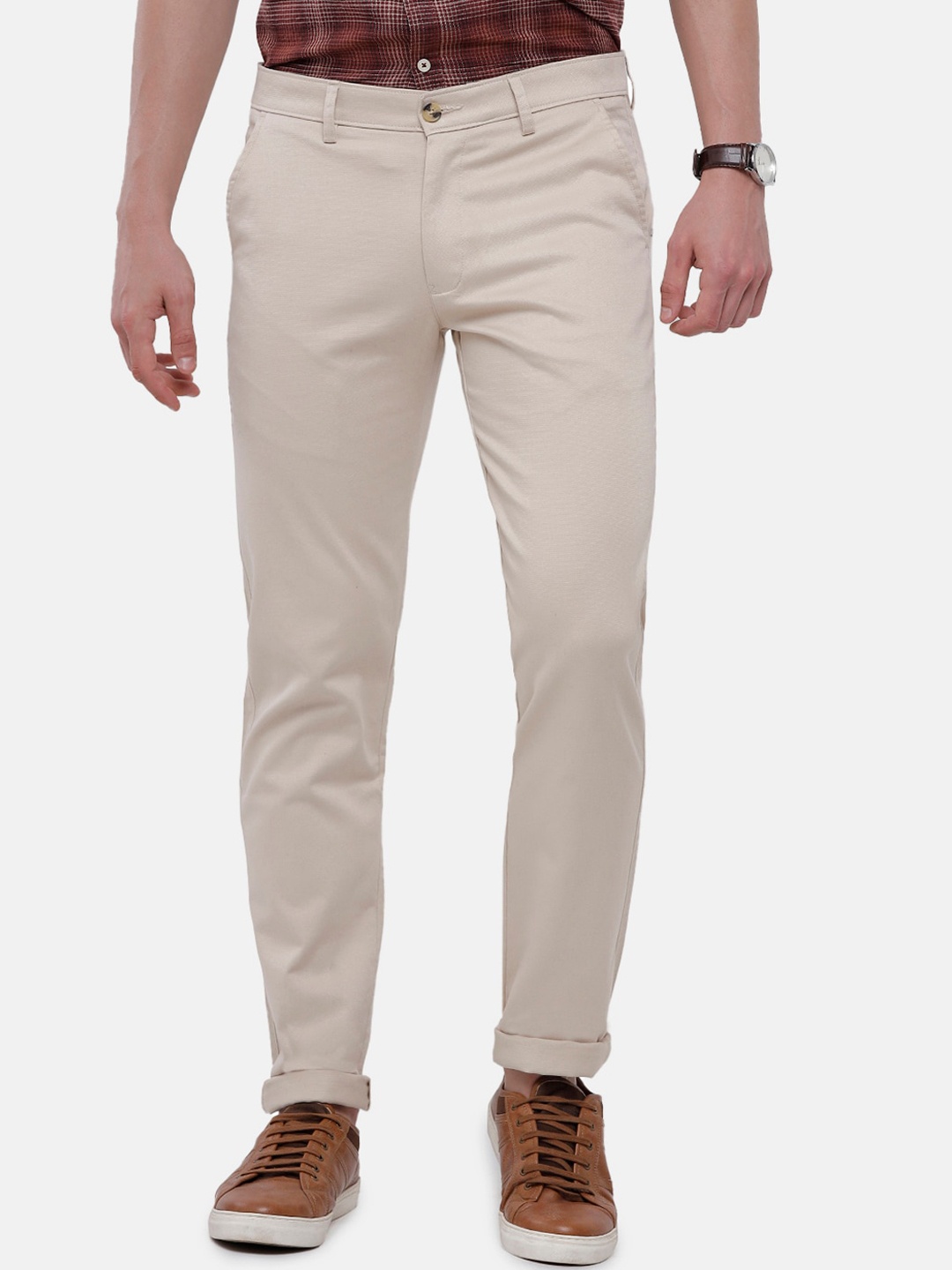 

Classic Polo Men White Slim Fit Chinos Trousers