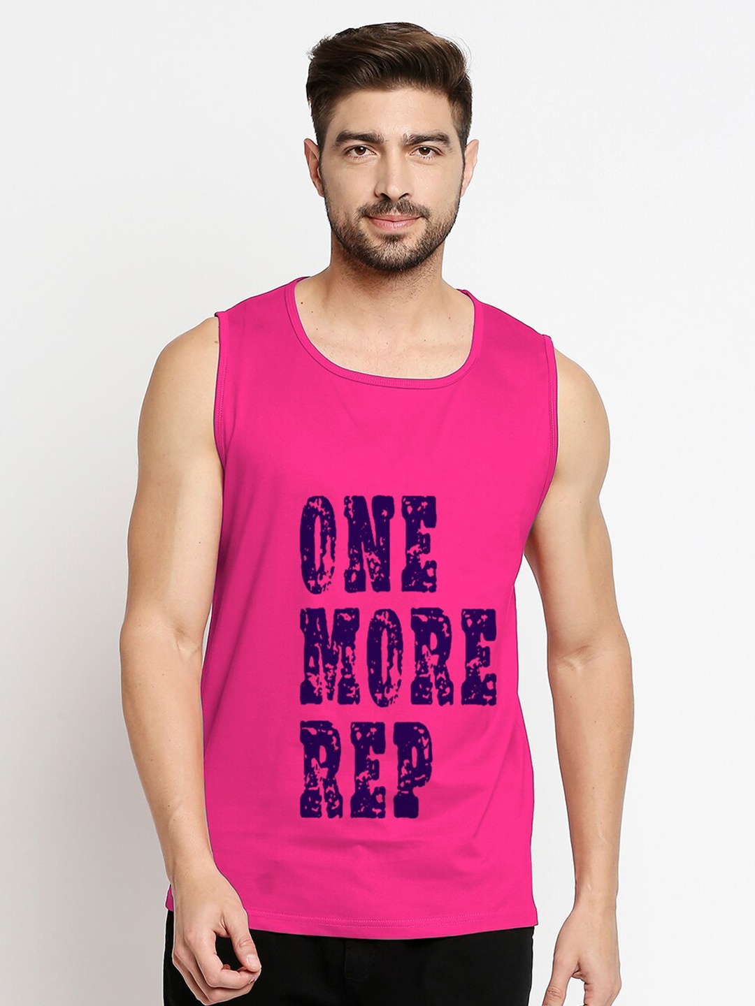 

Blacksmith Men Pink Typography Printed Cotton Training or Gym T-shirt