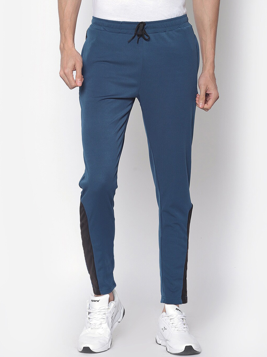 

American-Elm Men Teal Blue 4-Way Stretchable Quick Dry Slim Fit Track Pant