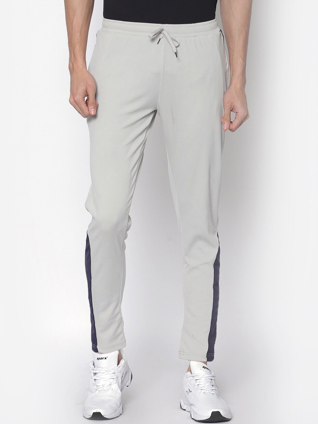 

American-Elm Men Grey Solid Slim-Fit Track Pants