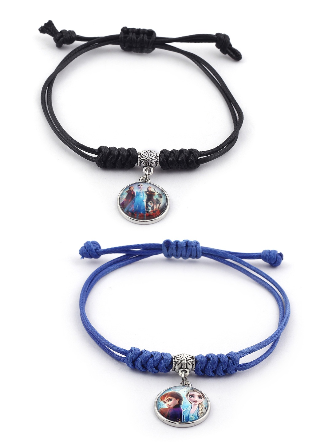 

EL REGALO Girls 2 Black & Blue Charm Bracelet