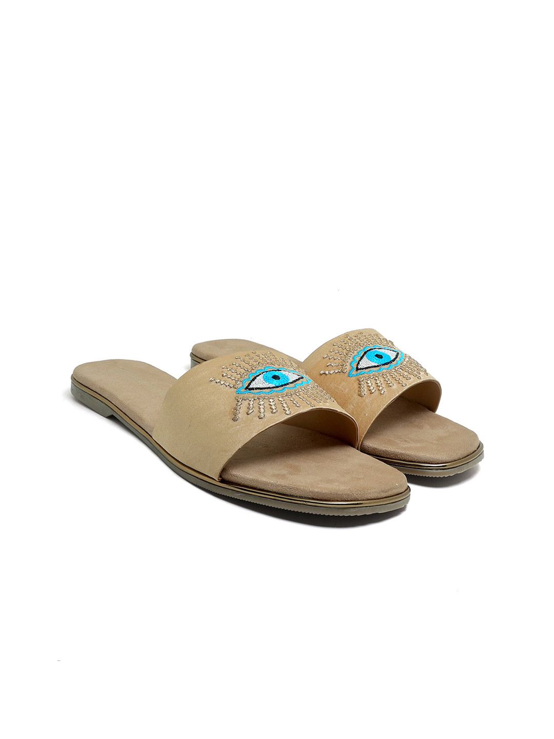 

Thread Stories Women Gold-Coloured Open Toe Flats