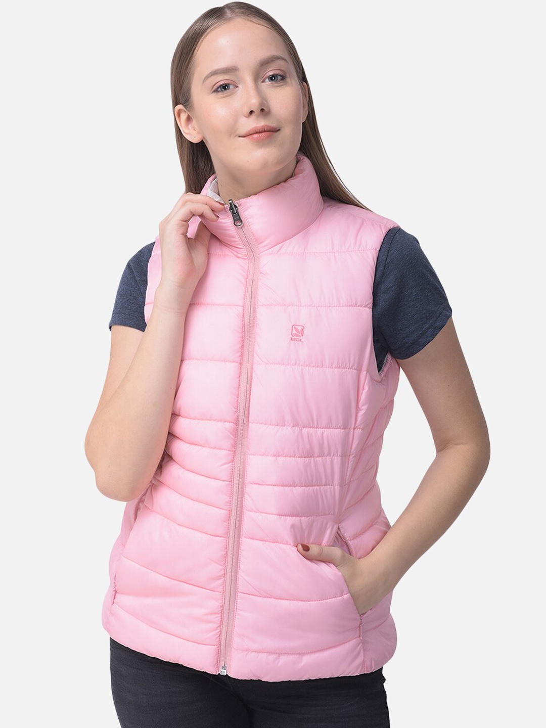 

Woodland Women Pink Solid Puffer Jacket