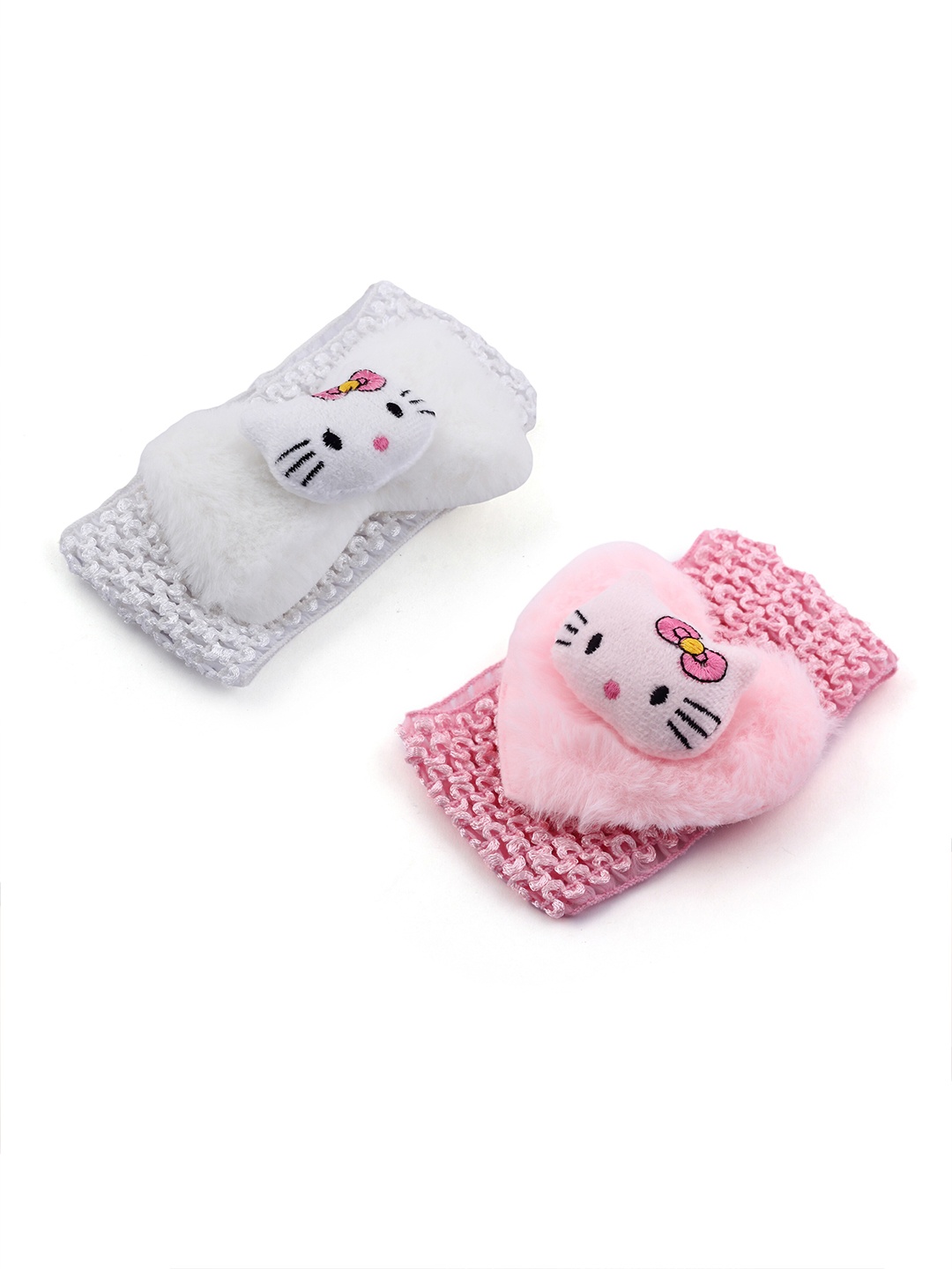 

EL REGALO Girls Pink & White Set of 2 Lace Hairband