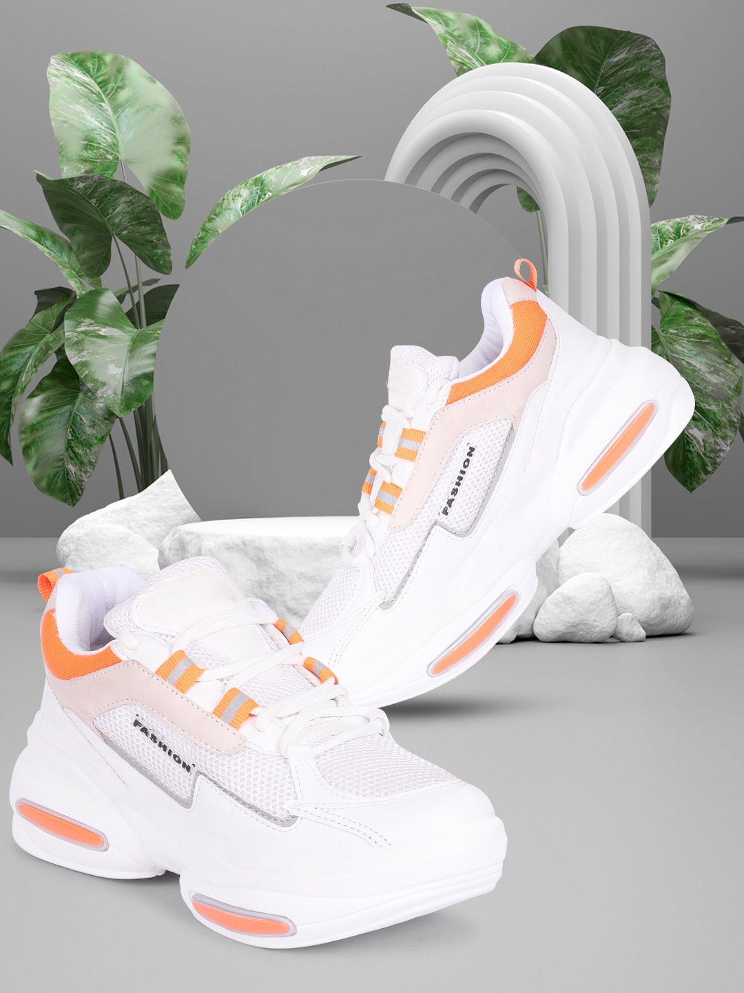 

Longwalk Women White Woven Design Sneakers