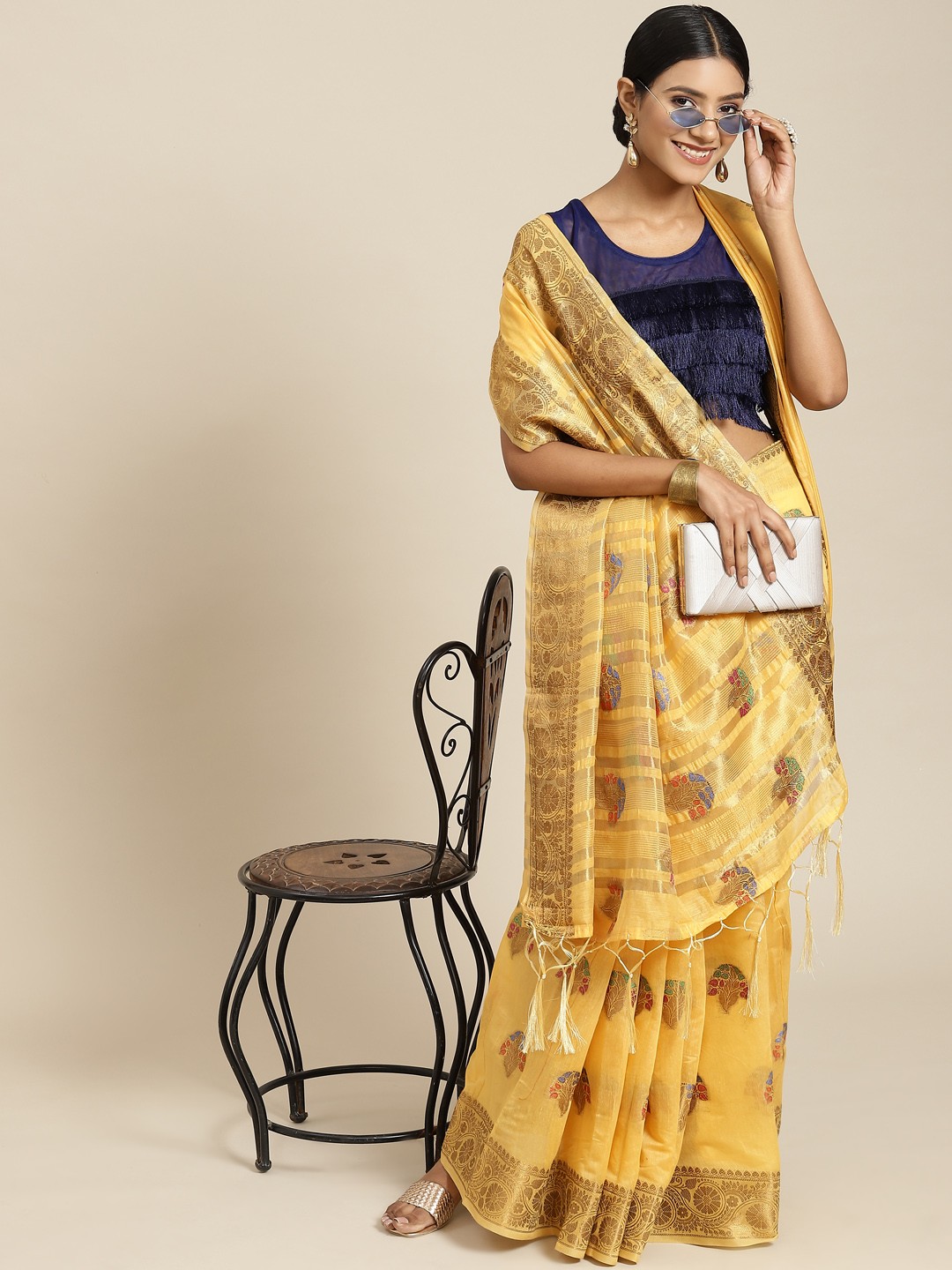 

Havida Sarees Yellow Woven Design Banarasi Saree