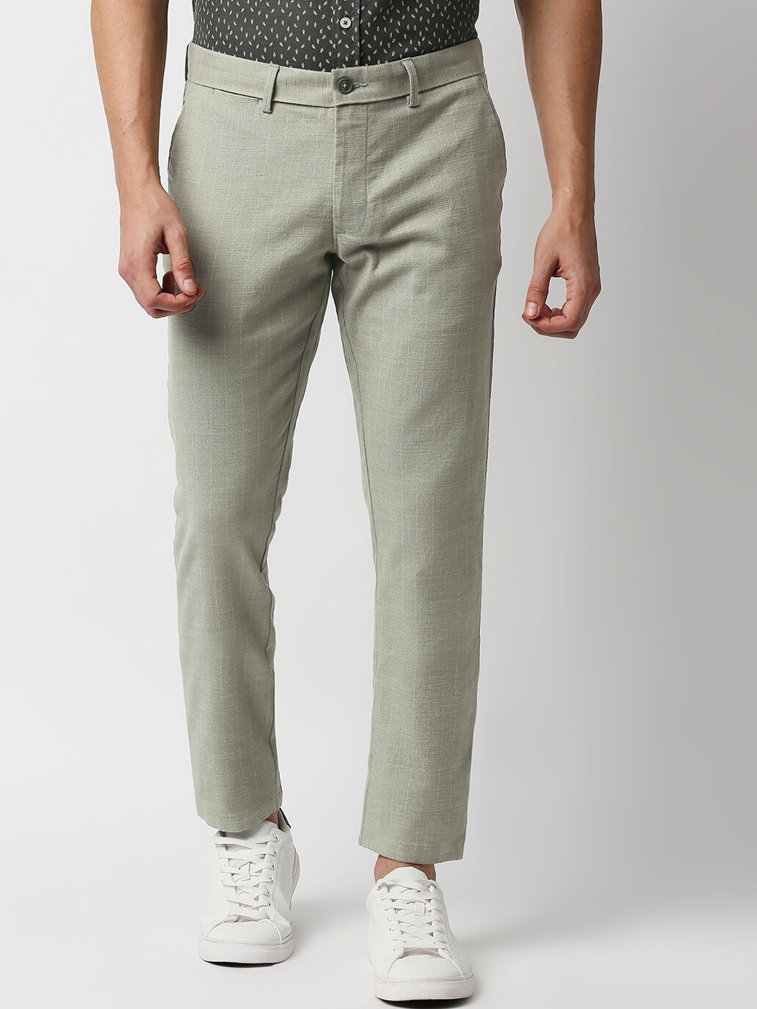 

Basics Men Green Tapered Fit Trousers