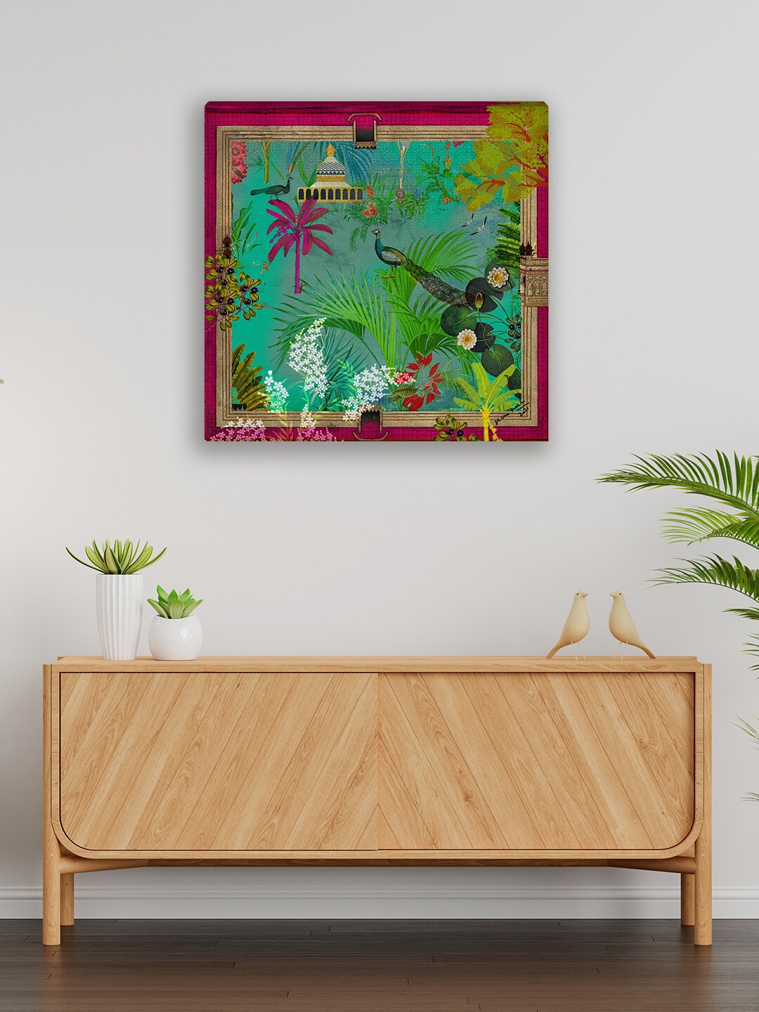

India Circus by Krsnaa Mehta Green The Peacock Throne Canvas Wall Art