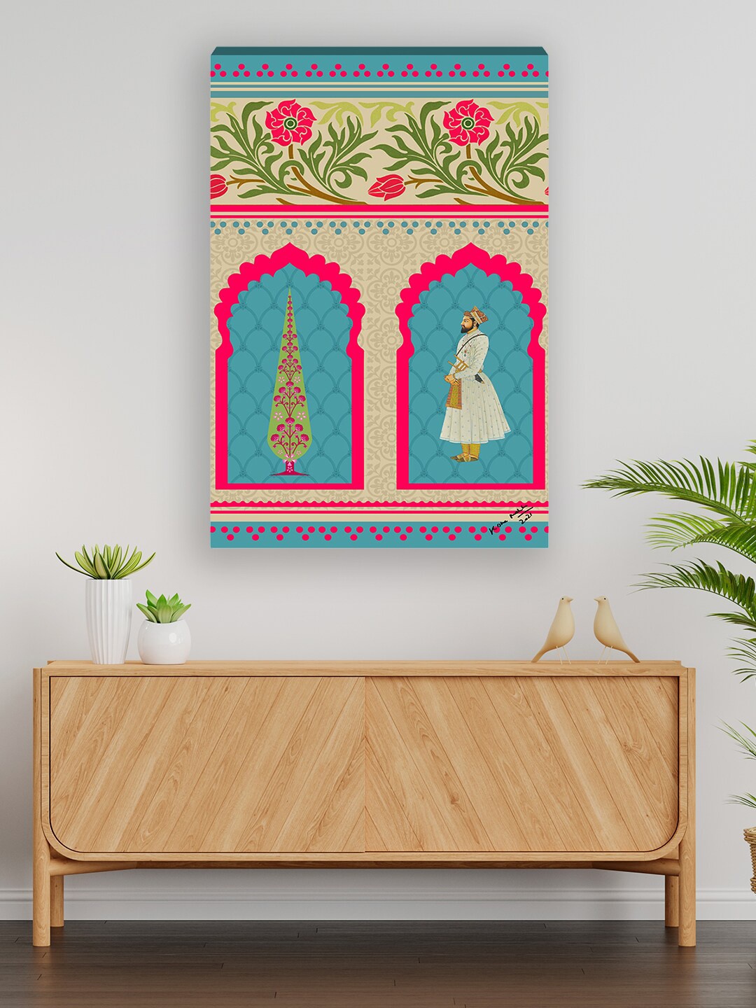 

India Circus by Krsnaa Mehta Beige & Blue Fluorescenece Printed Photograph Framed Wall Art