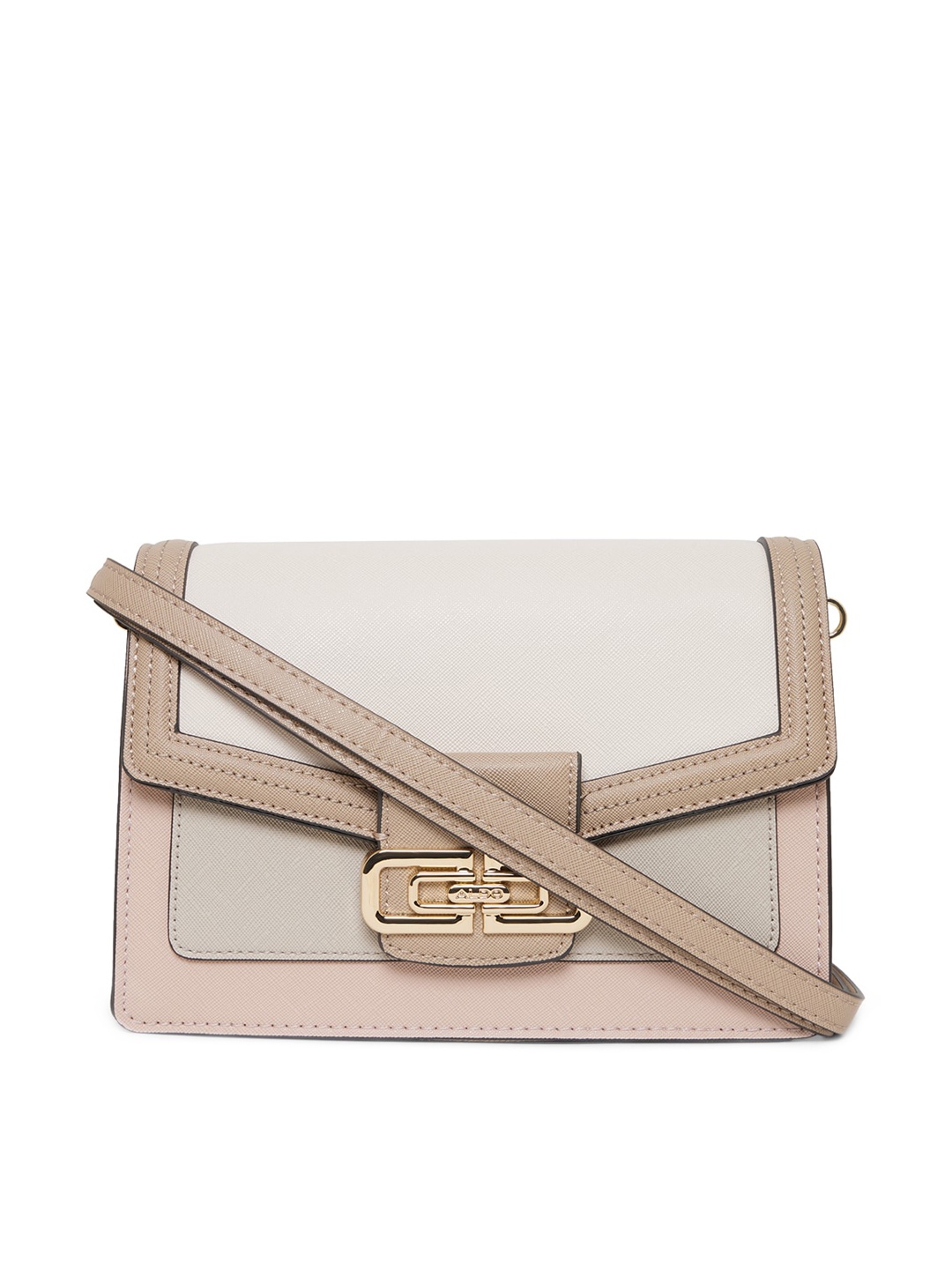 

ALDO Women Dusty Pink Colourblocked Structured Sling Bag