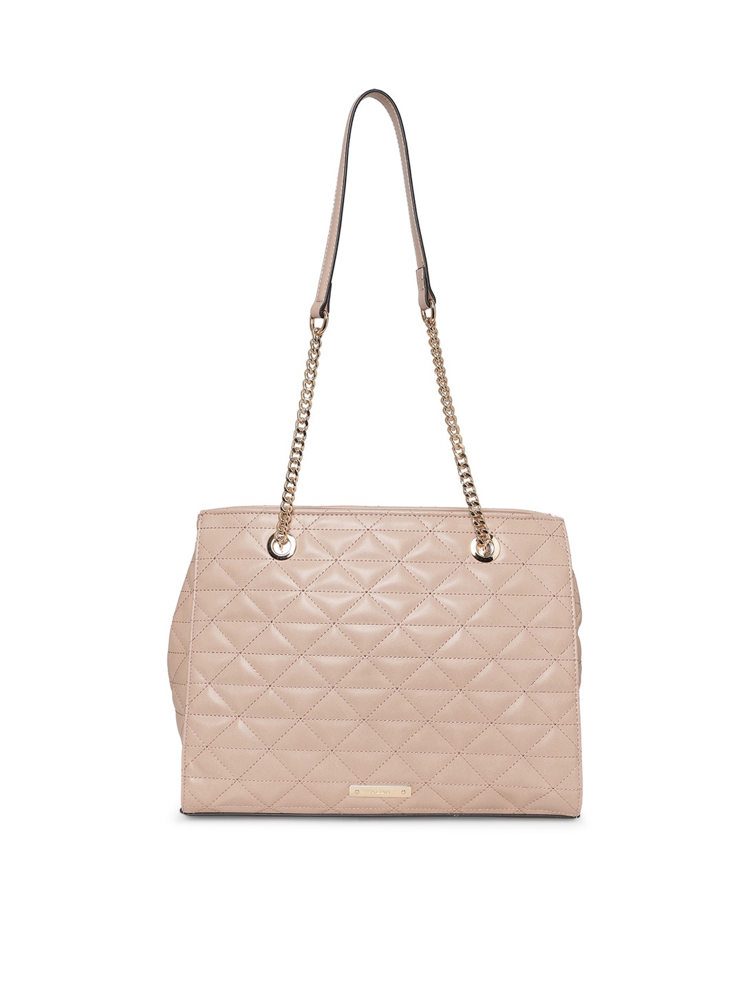 

ALDO Women Beige Textured Structured Shoulder Bag with Quilted