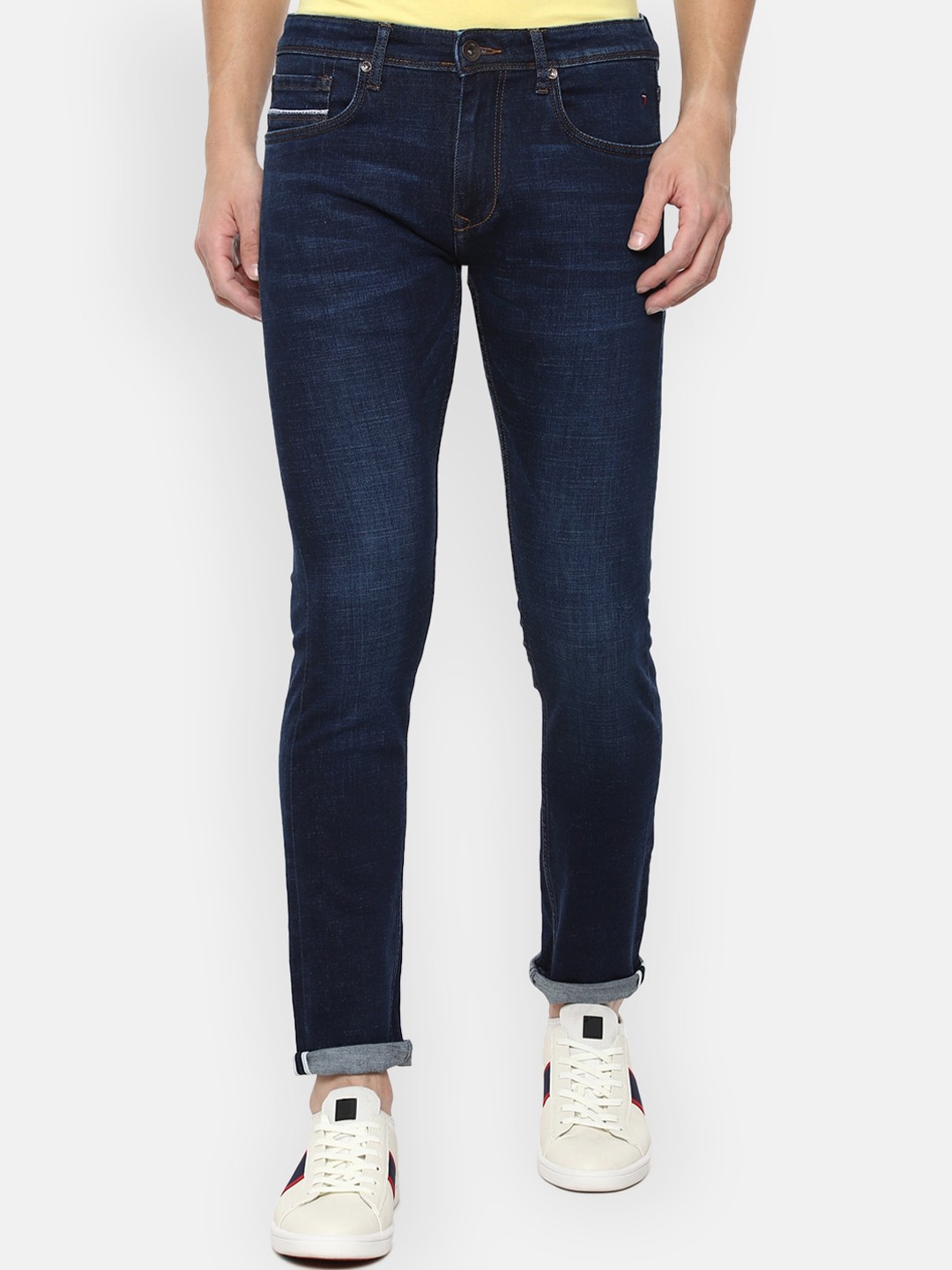

Louis Philippe Jeans Men Navy Blue Slim Fit Light Fade Stretchable Jeans