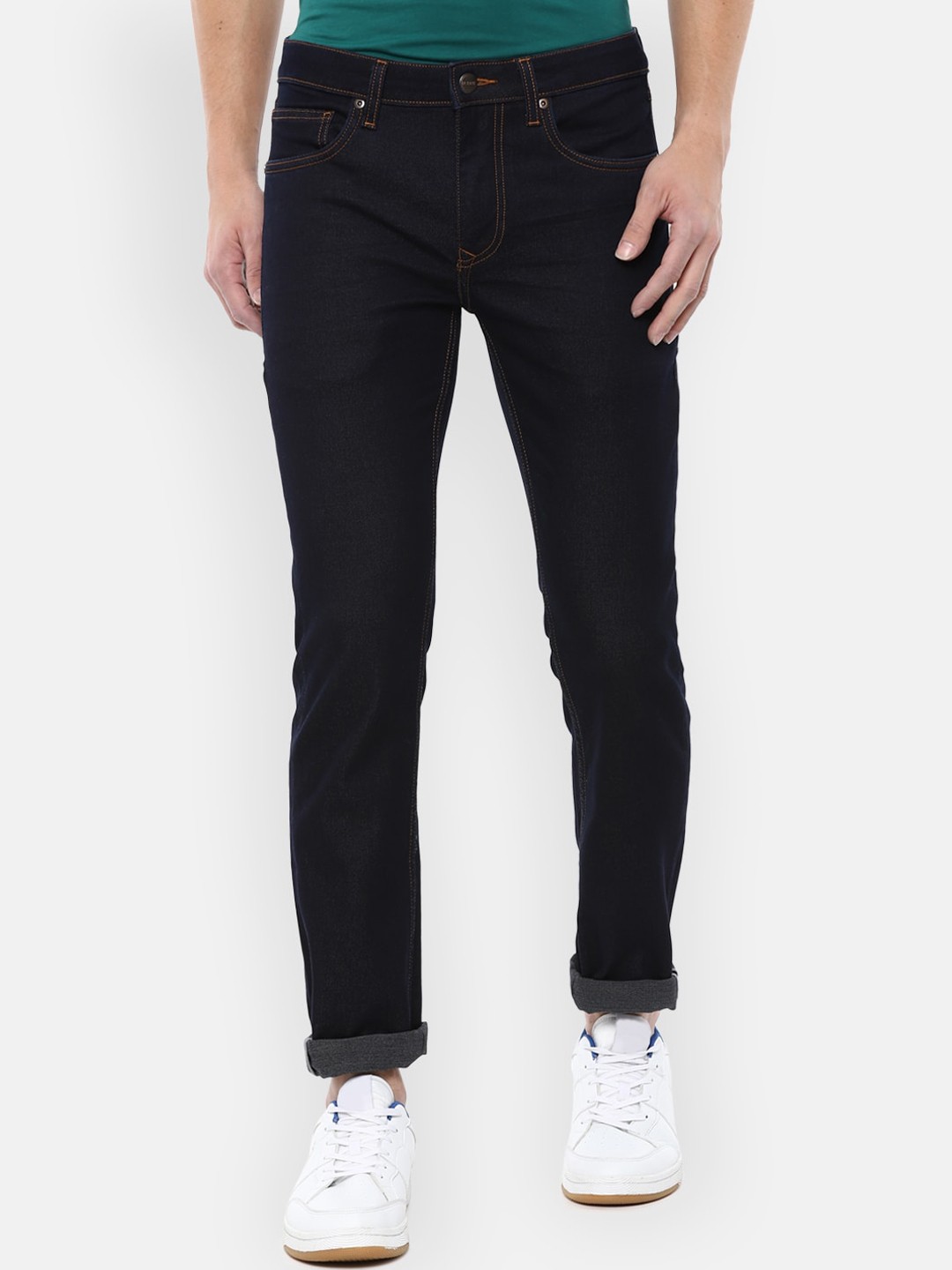 

Louis Philippe Jeans Men Navy Blue Slim Fit Cotton Jeans