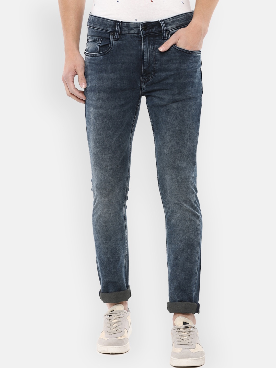 

Louis Philippe Jeans Men Blue Slim Fit Heavy Fade Jeans