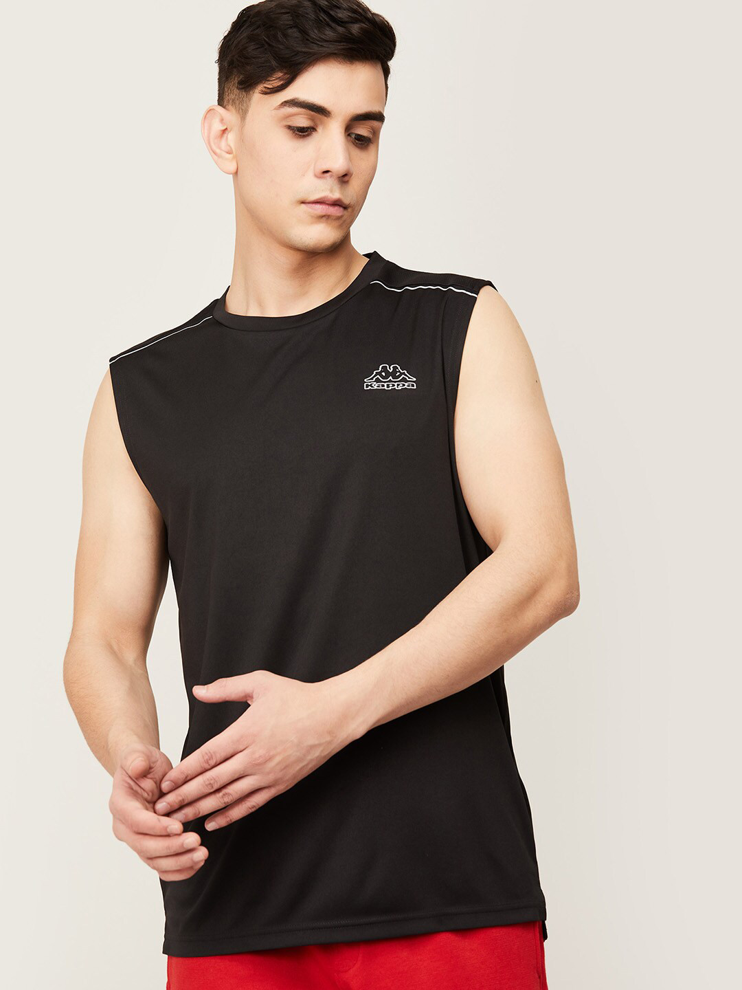 

Kappa Men Black Solid Sports T-shirt