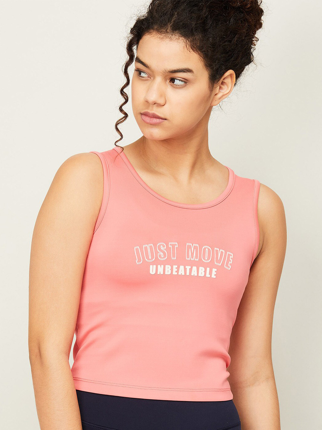 

Kappa Women Coral Typography Printed T-shirt
