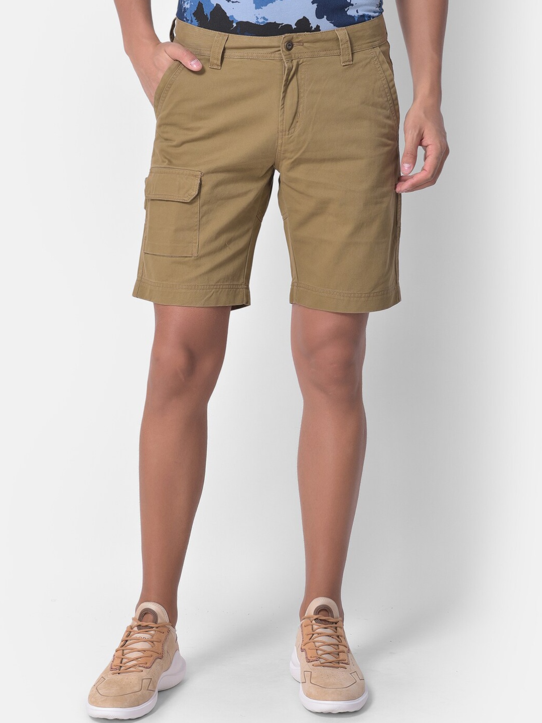 

Woodland Men Olive Green Solid Chino Cotton Shorts