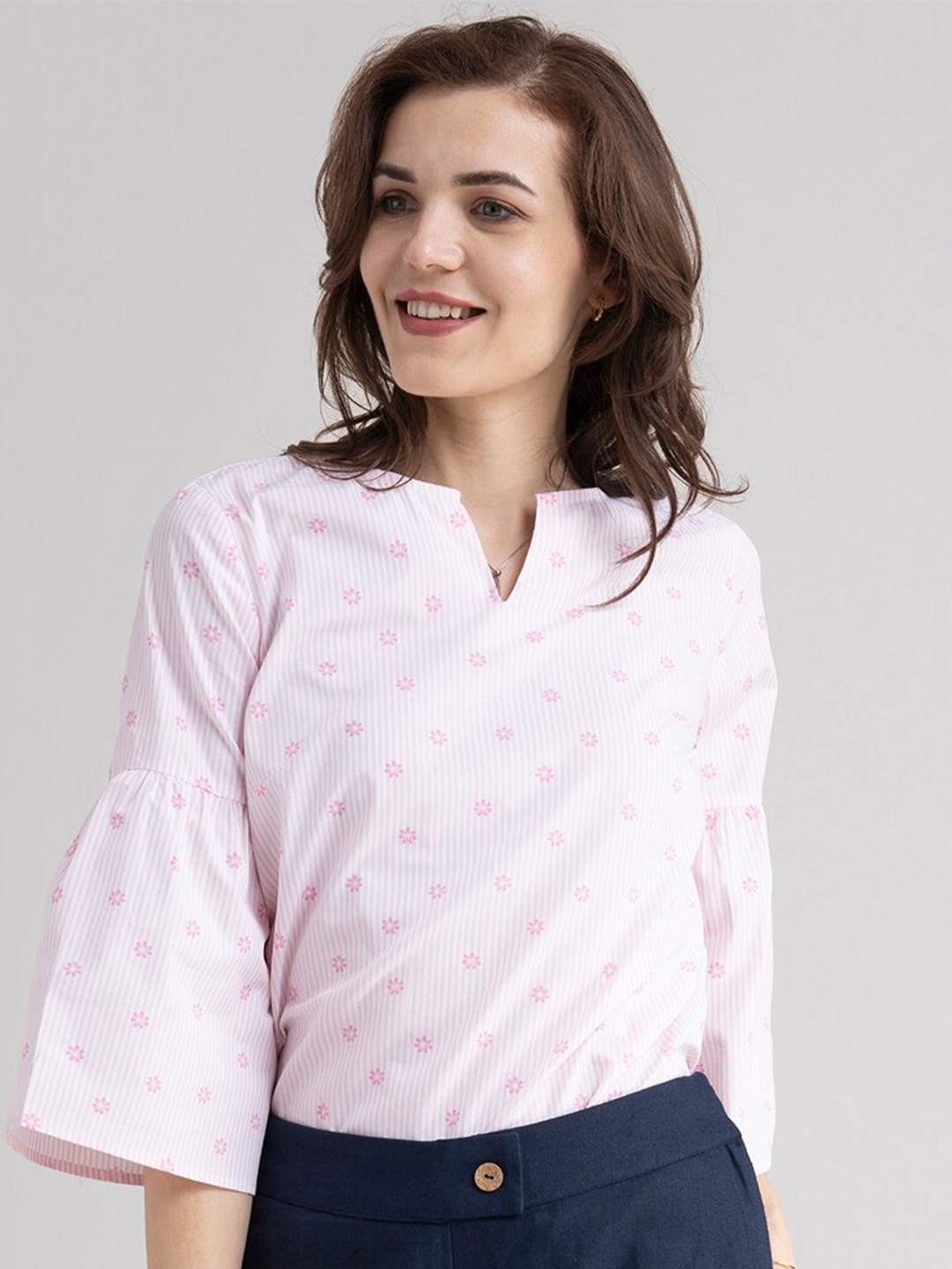 

FableStreet Pink Print Top