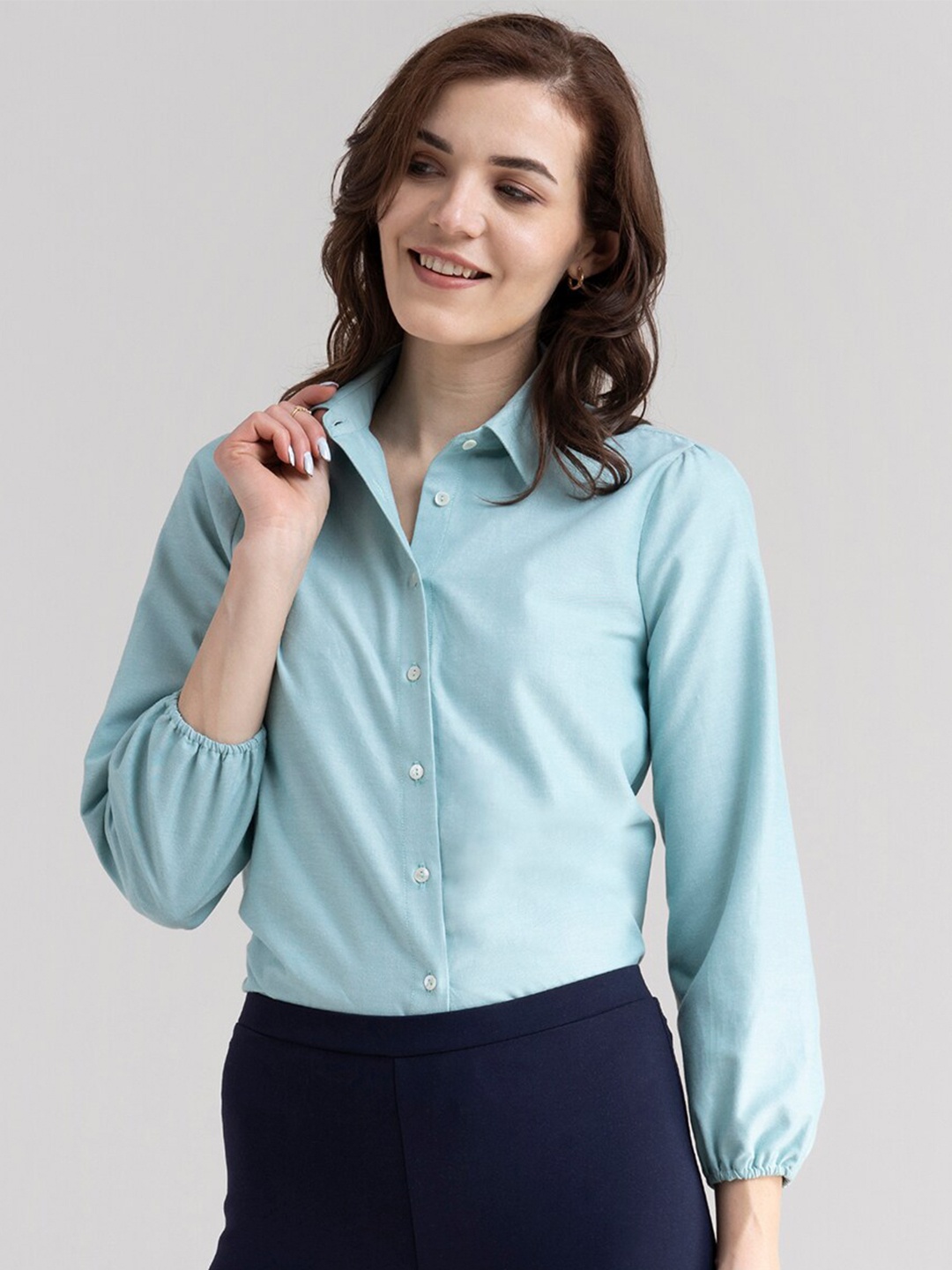 

FableStreet Green Shirt Style Top