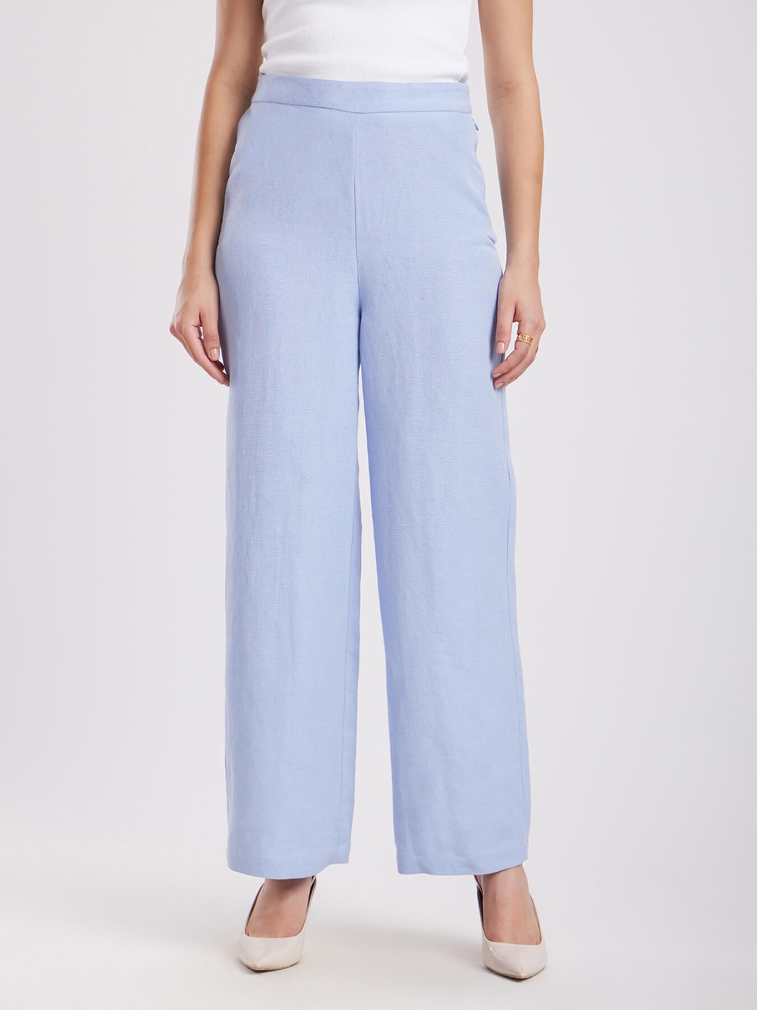 

FableStreet Women Blue Comfort Loose Fit Trousers