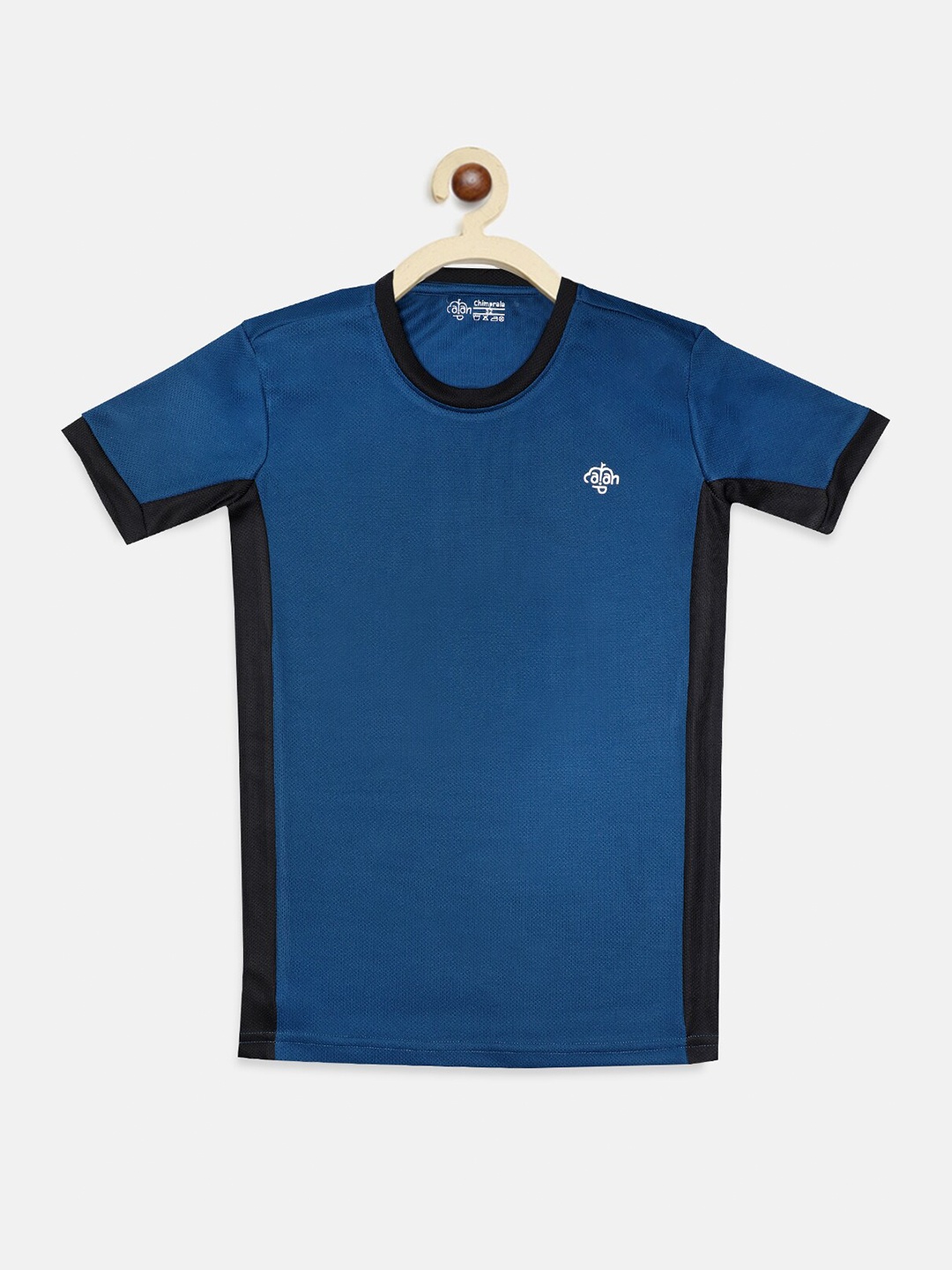 

CHIMPRALA Girls Blue Solid Running T-shirt
