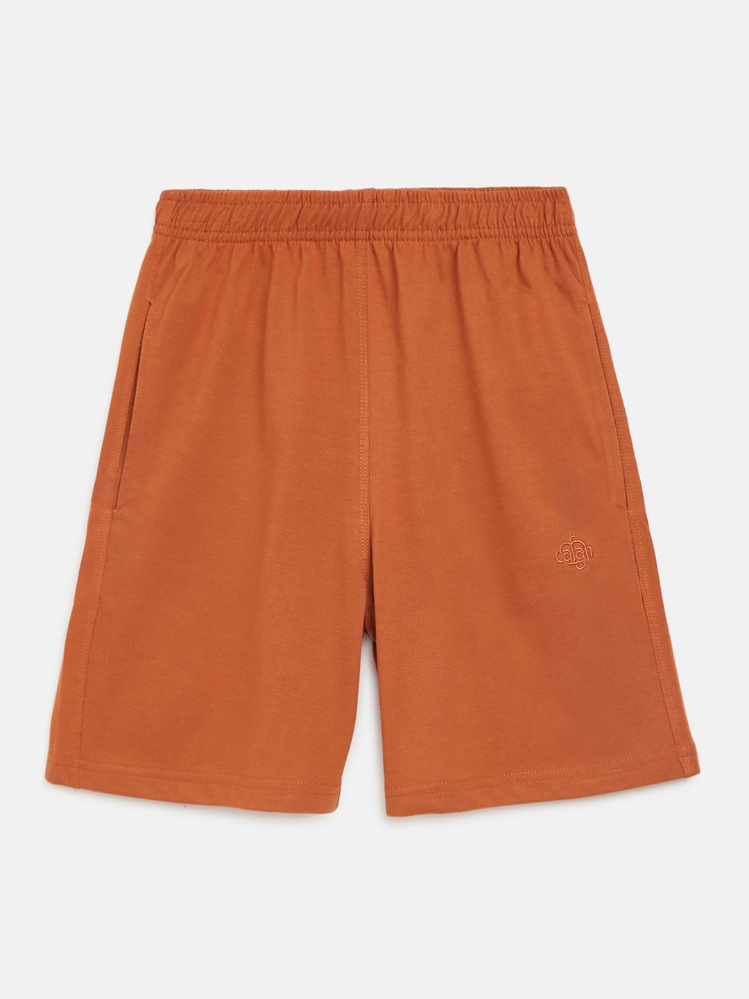 CHIMPRALA Girls Rust Brown Solid Shorts