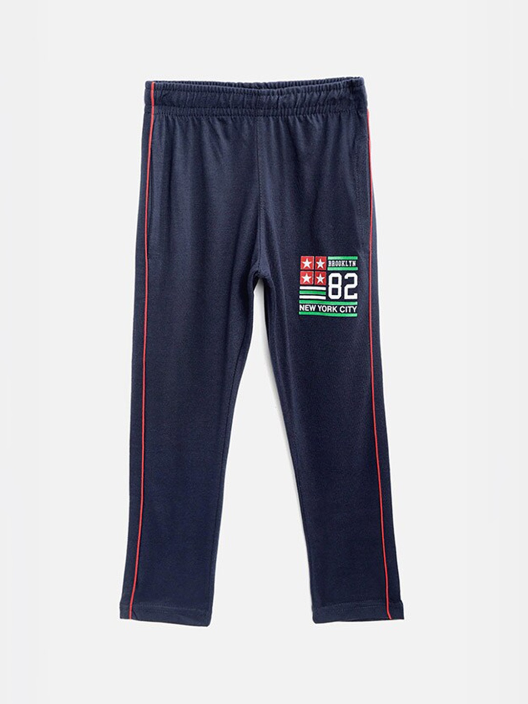 

CHIMPRALA Boys Navy Blue Solid Cotton Track Pant