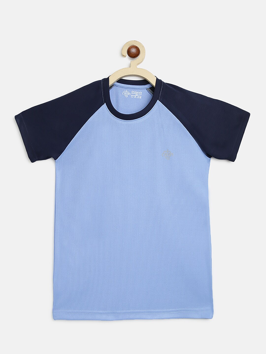 

CHIMPRALA Boys Blue & Navy Blue Colourblocked Round Neck T-shirt