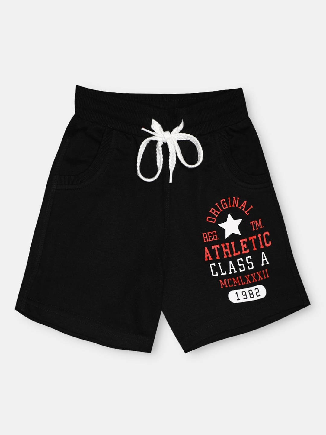 CHIMPRALA Boys Black Printed Outdoor Antimicrobial Technology Shorts