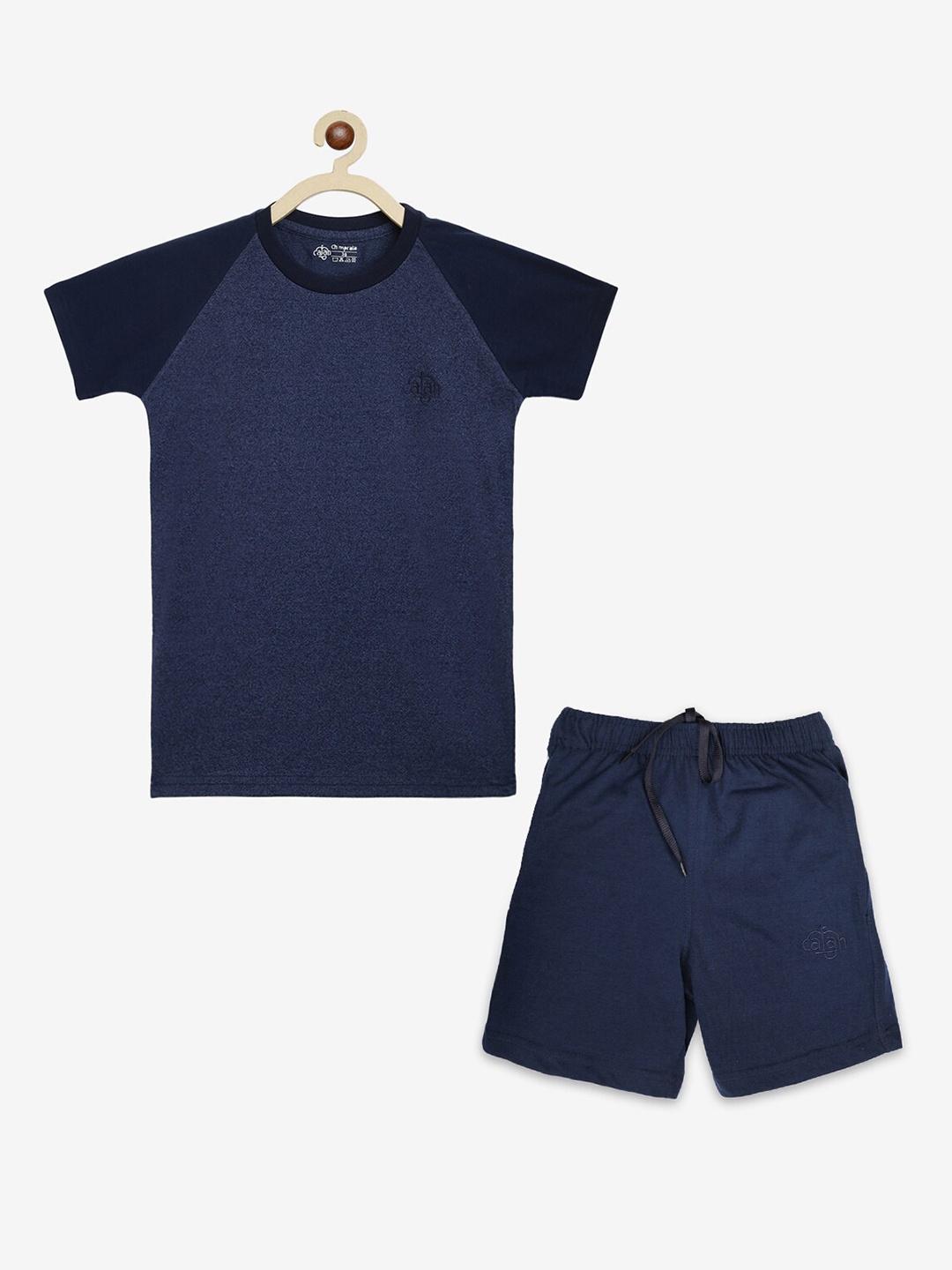 

CHIMPRALA Boys Blue & Navy Blue T-shirt with Shorts