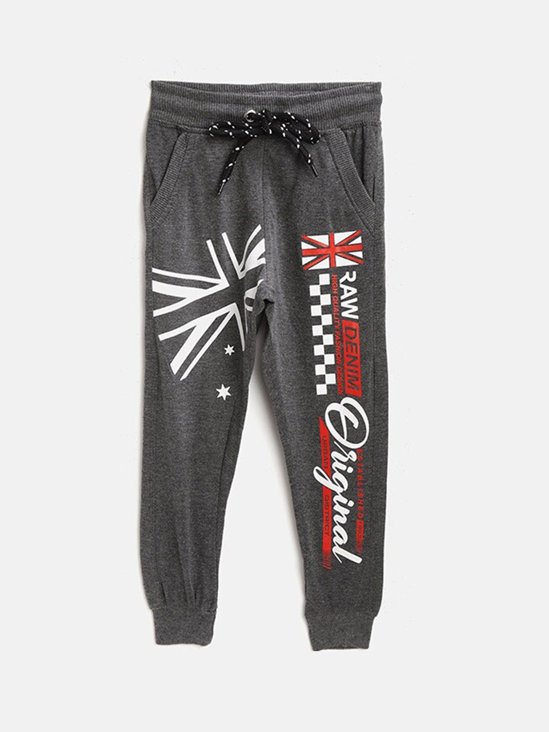 

CHIMPRALA Boys Grey Printed Track Pants