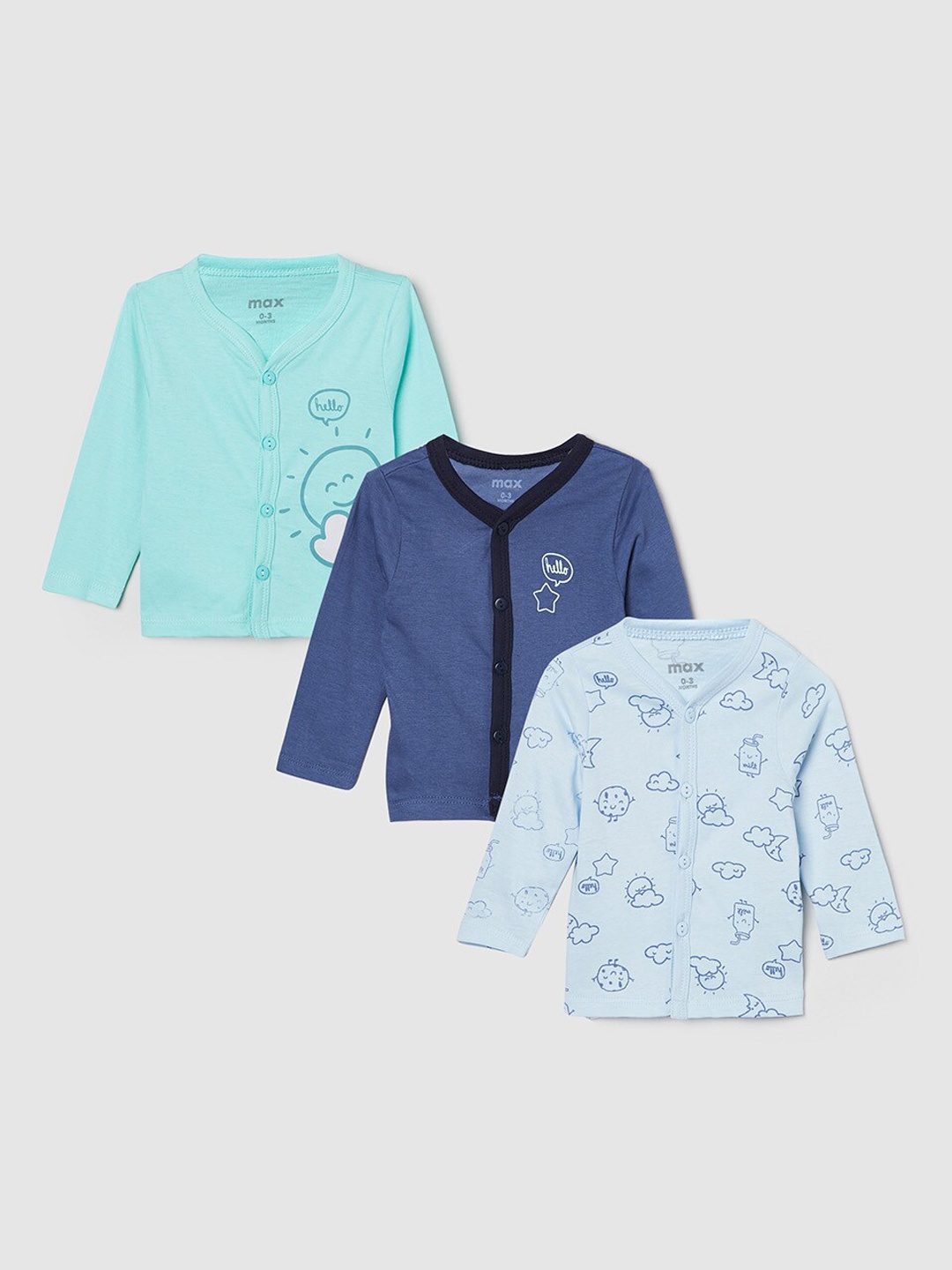 

max Infant Boys Pack Of 3 Assorted Cotton Jhablas