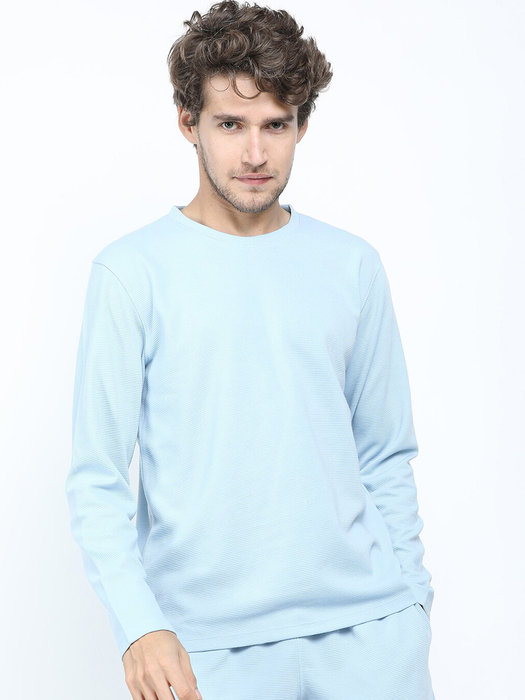 

HIGHLANDER Men Blue Regular Fit Structured T-shirt