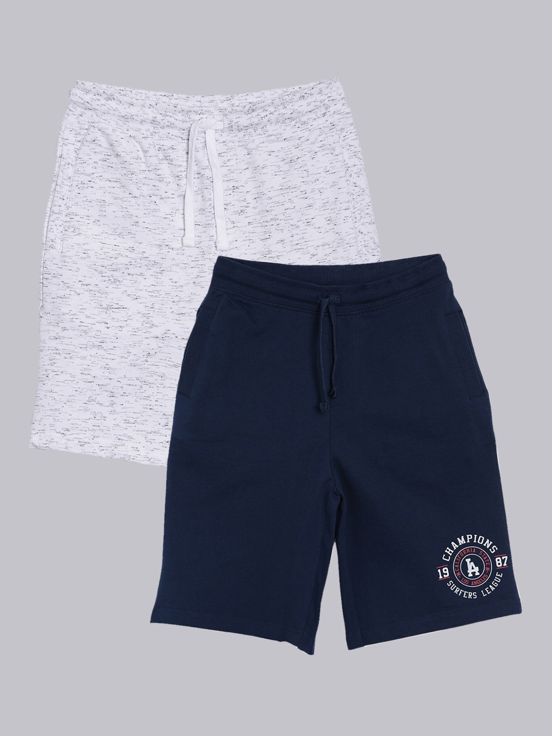

3PIN Boys Navy Blue & White Set Of 2 Shorts