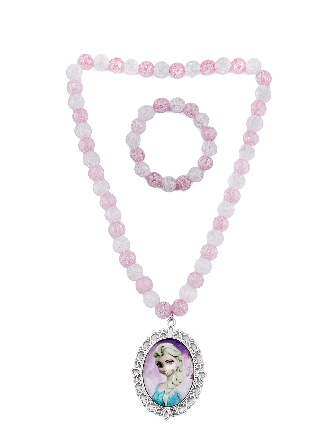 

EL REGALO Girls Pink Beaded Jewellery Set