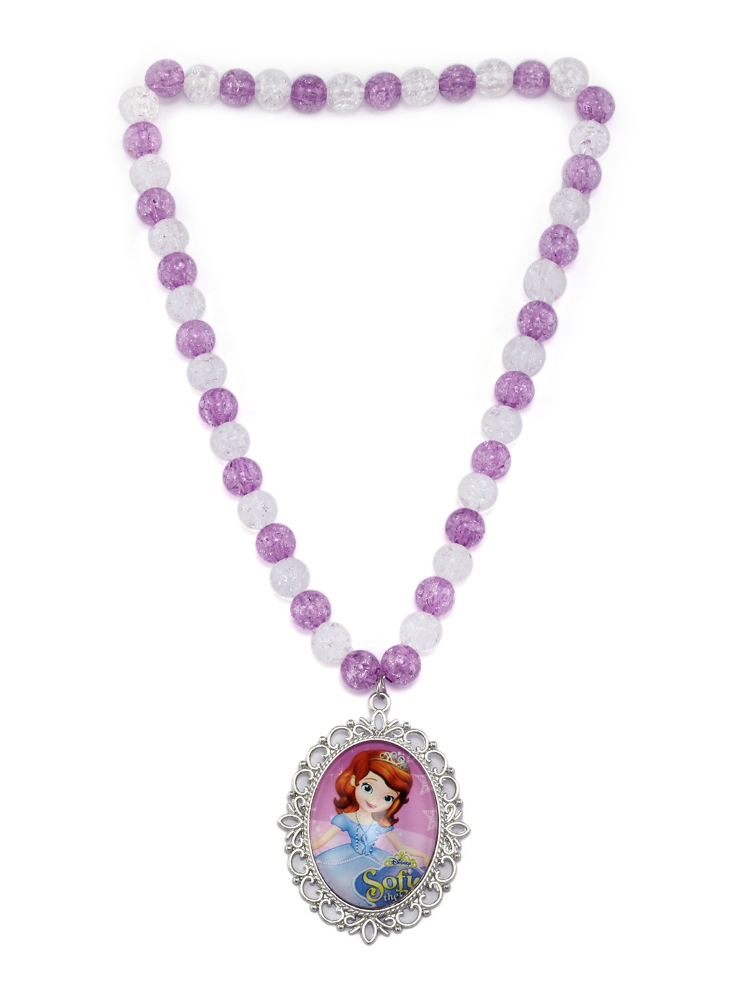 

EL REGALO Girls Purple White Beaded Disney Princess Jewellery Set