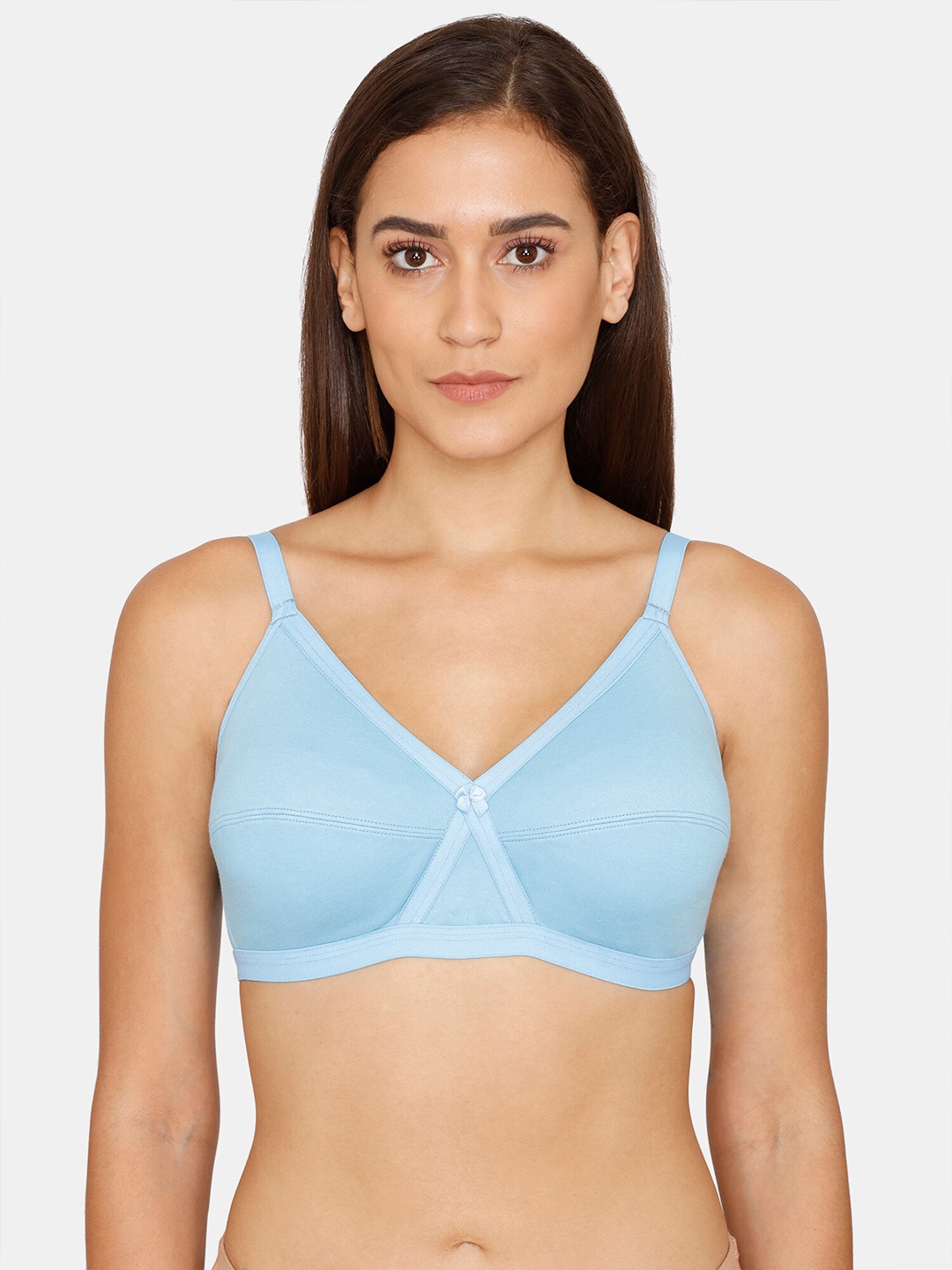 

Rosaline by Zivame Blue Solid Non Padded Non Wired Everyday Bra