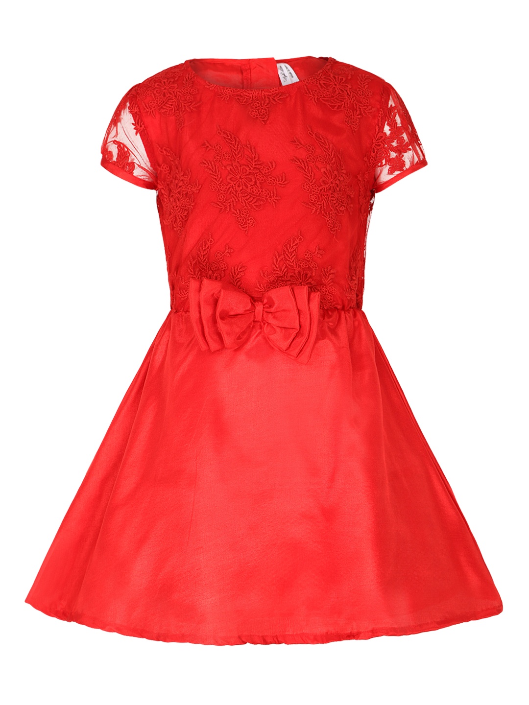 

StyleStone Girls Red Self-Design A-Line Dress