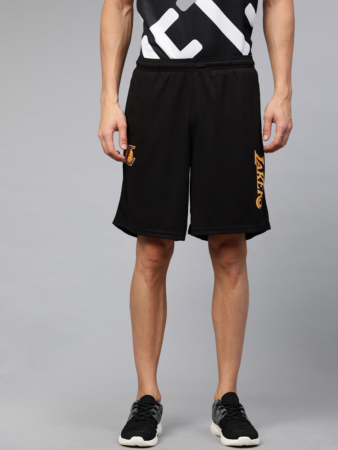 

NBA Men Black Los Angeles Lakers Basketball Shorts