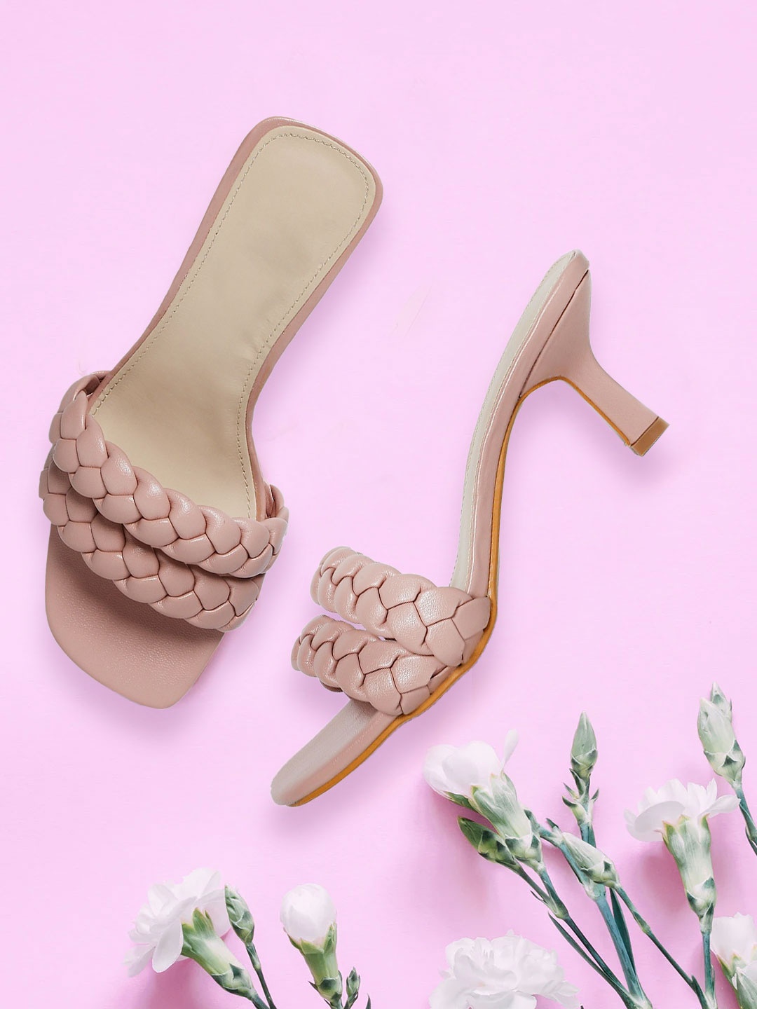 

20Dresses Pink Textured PU Kitten Pumps