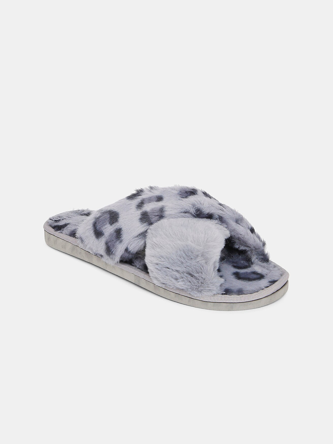 

20Dresses Women Grey Printed Open Toe Flats