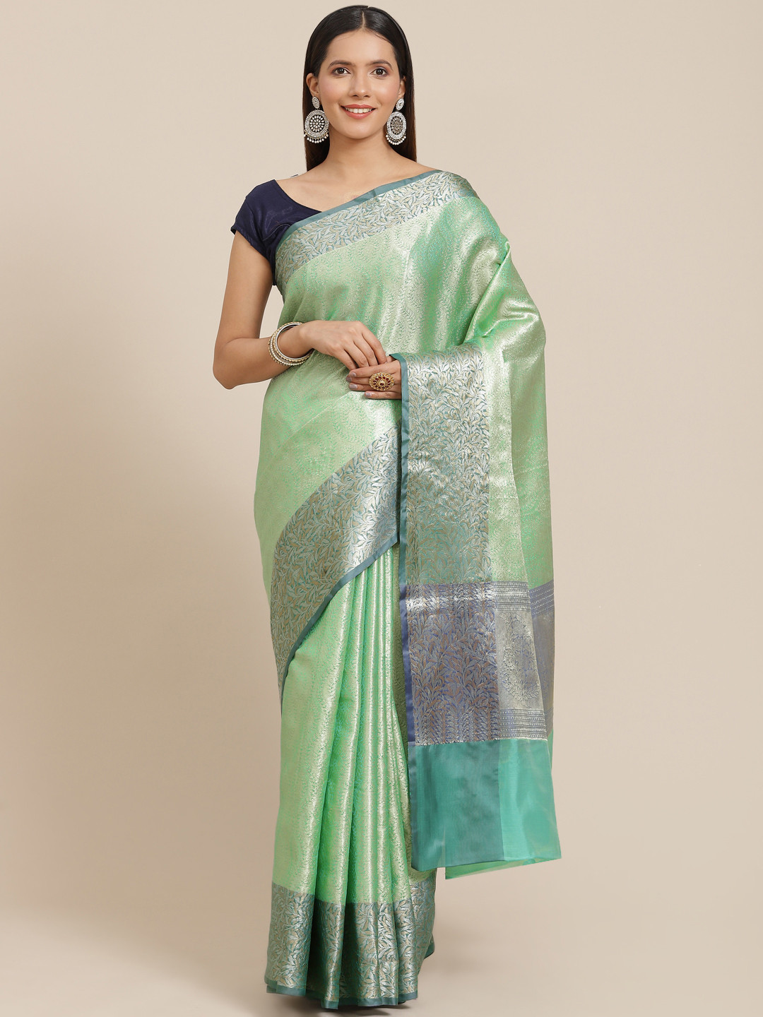 

Banarasi Style Green Woven Design Art Silk Banarasi Saree