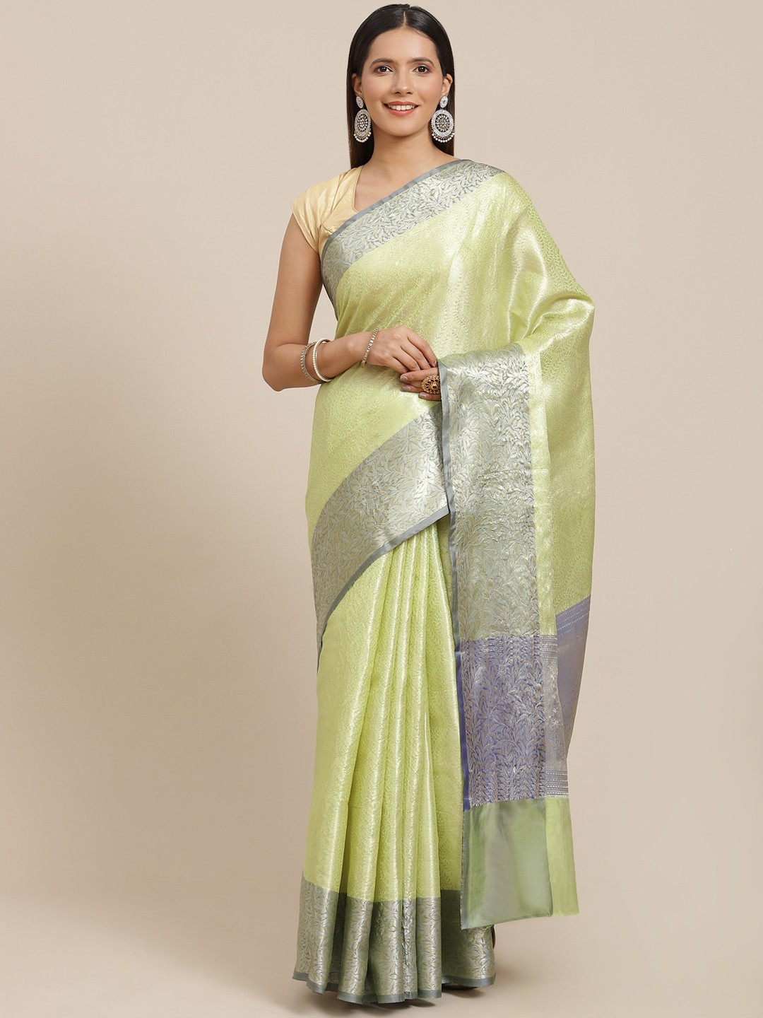 

Banarasi Style Green & Navy Blue Woven Design Art Silk Banarasi Saree