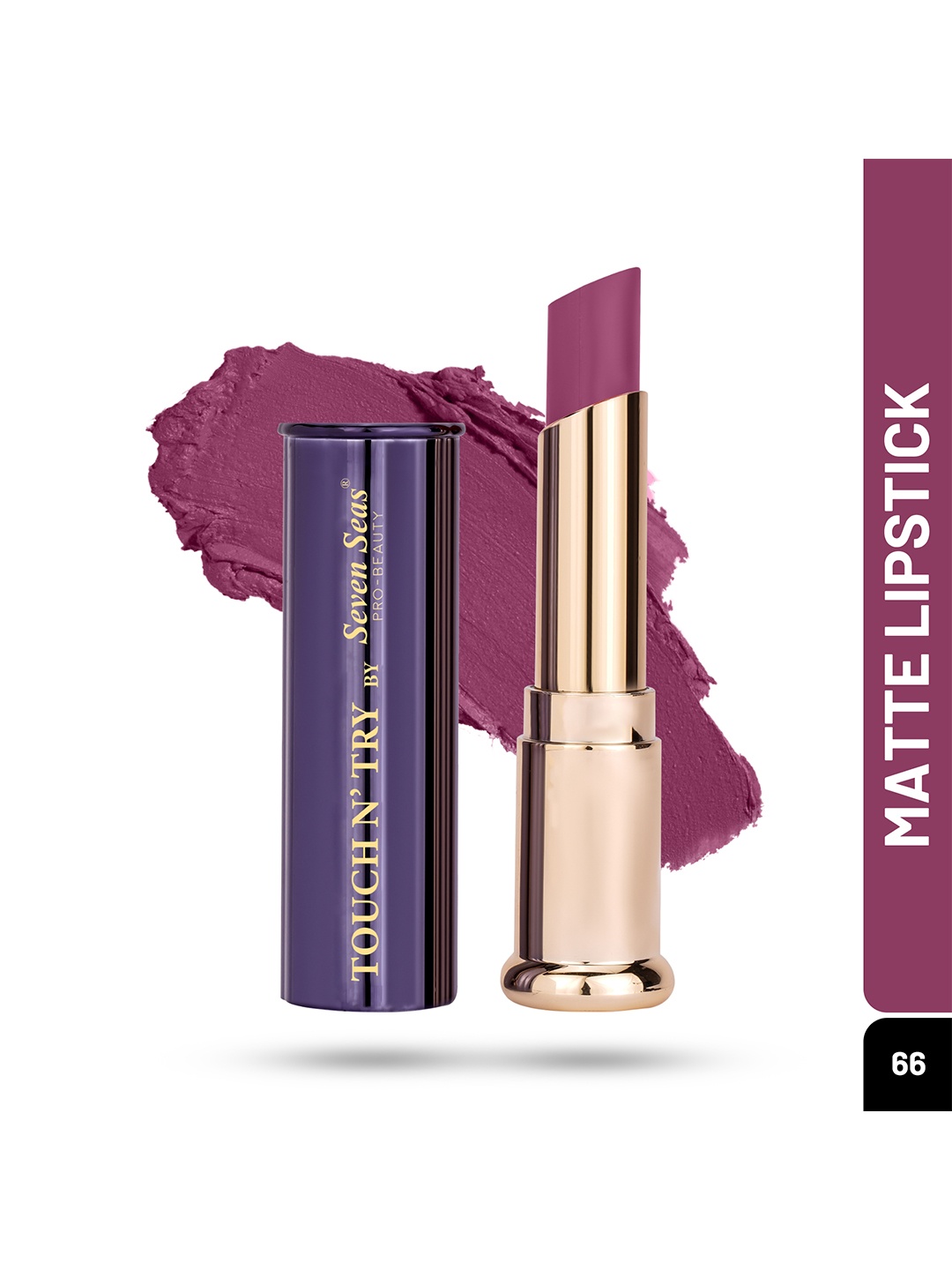 

Seven Seas Touch N Try Lip Full Coverage Vitamin E Enriched Matte Bullet Lipstick : Plum, Purple