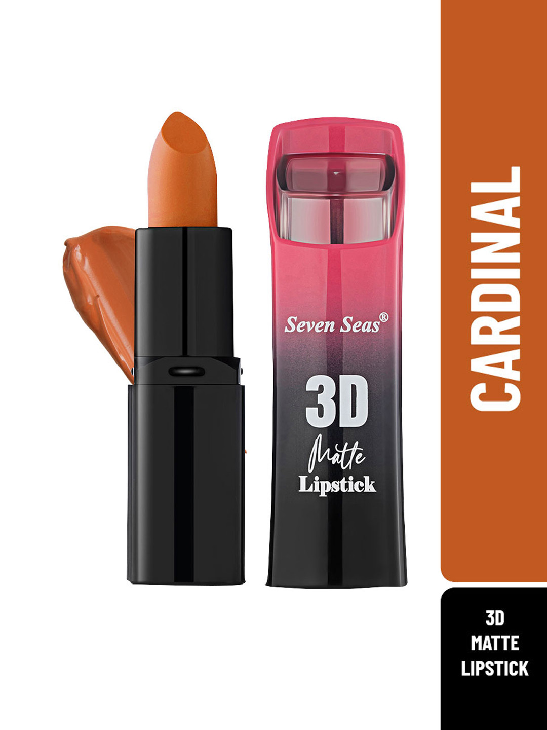 

Seven Seas 3D Matte Full Coverage Lipstick - Cardinal, Orange