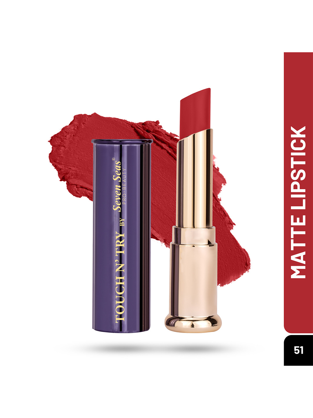 

Seven Seas Touch N Try Lip Full Coverage Vitamin E Enriched Matte Lipstick : Red Blush