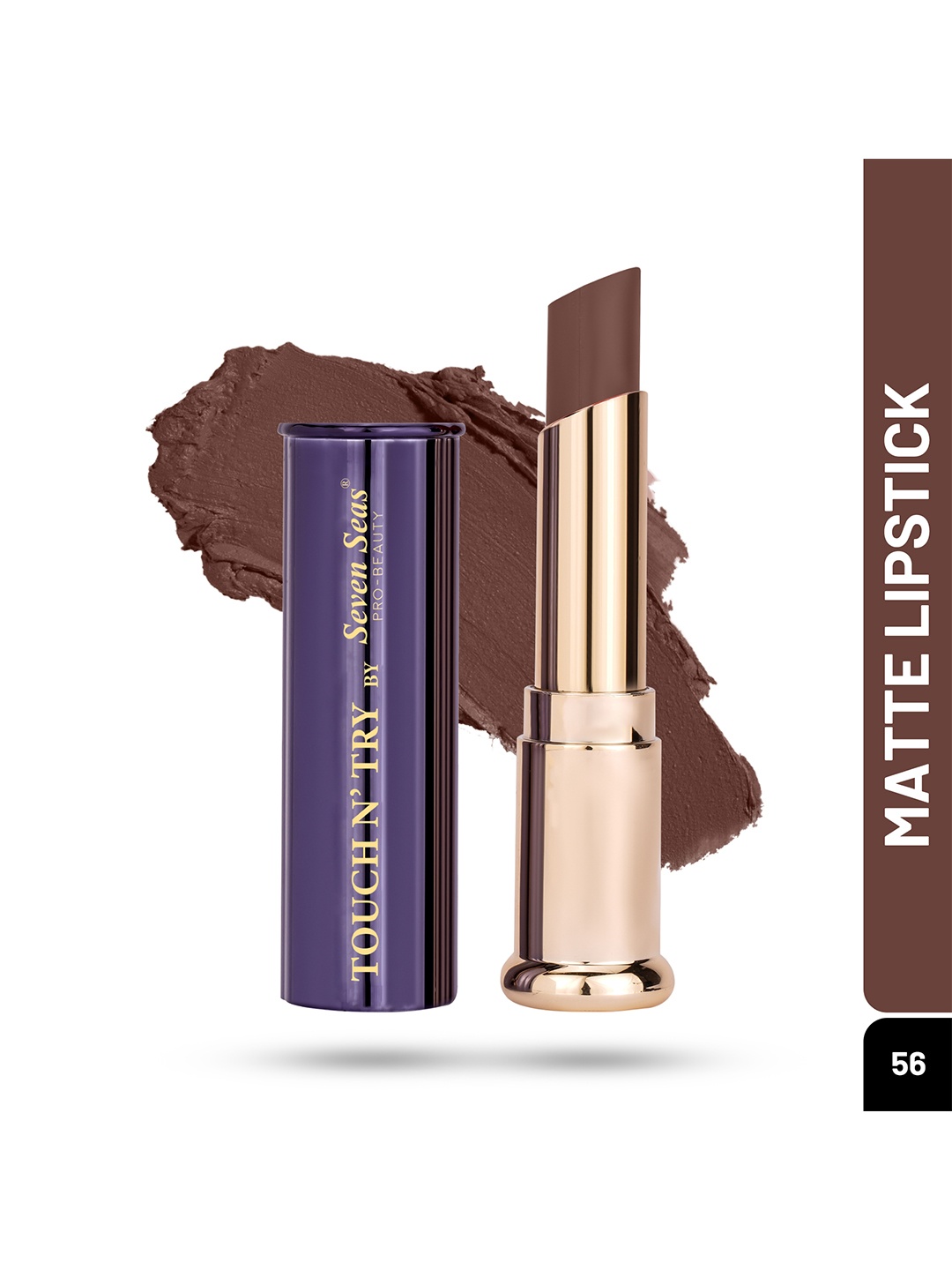 

Seven Seas Touch N Try Lip Full Coverage Vitamin E Enriched Matte Lipstick : Nutmeg, Brown